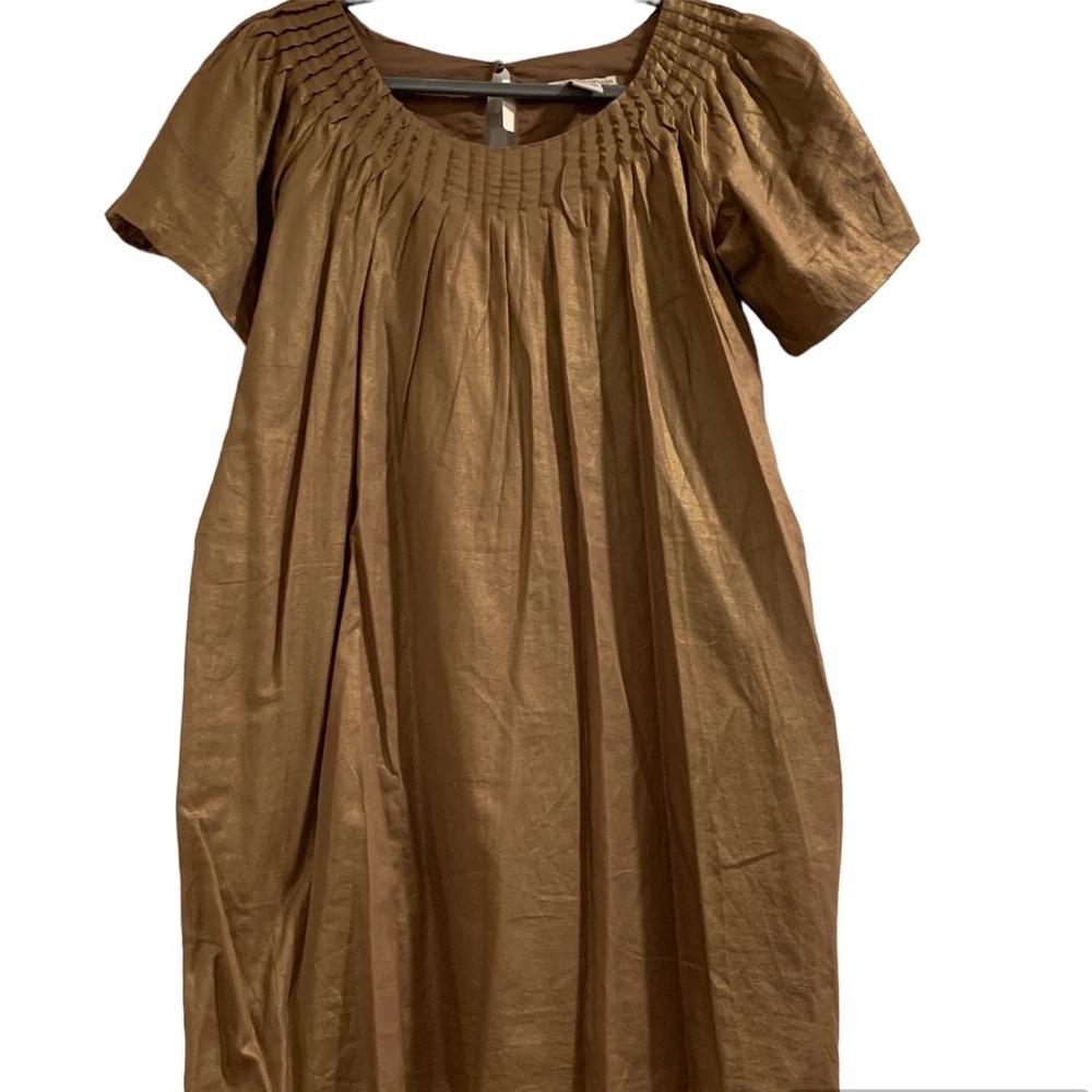 Kensie Gold Smock Babydoll Dress Size 4